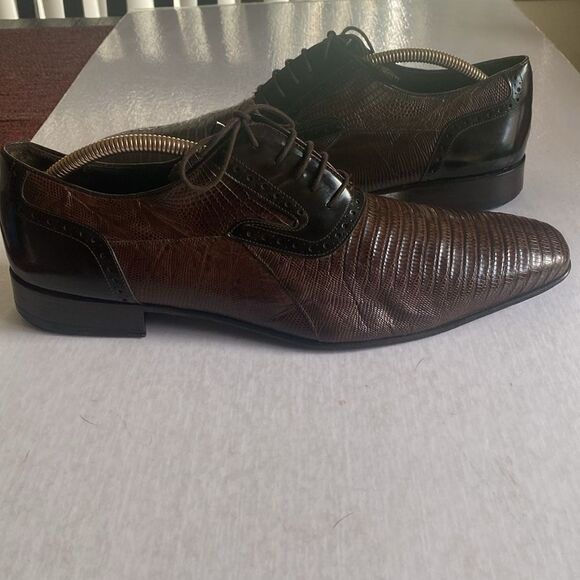 MEZLAN Men’s Genuine LIZARD Brown Leather Oxfords Size 13 main image 5